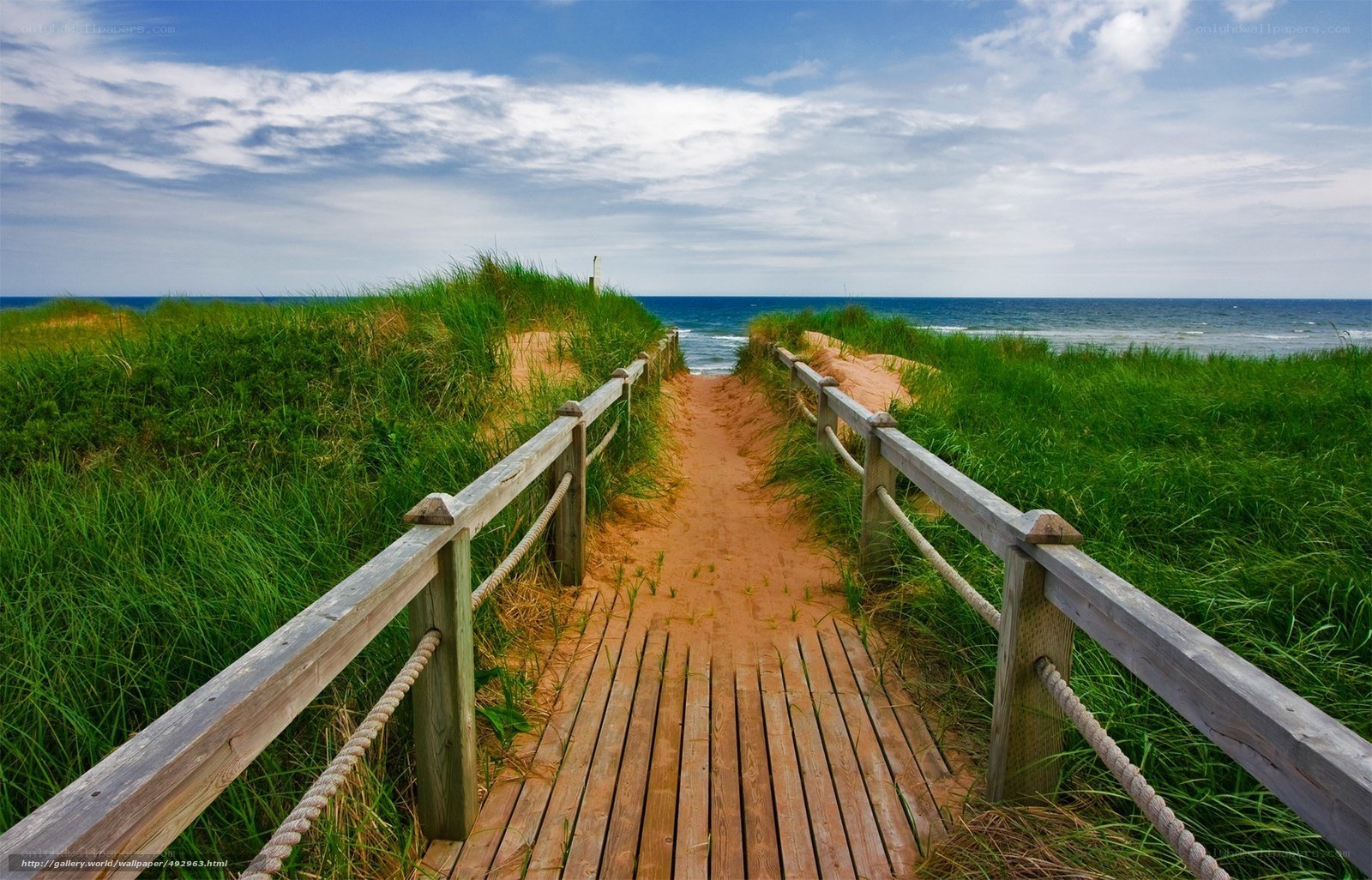 Wooden path to the beach