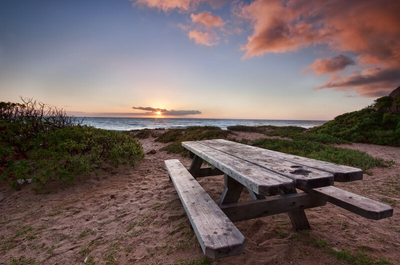 Wooden Picnic Table — Blue