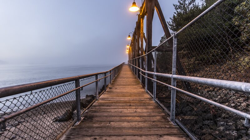 Wooden Pier at Dawn — Brown