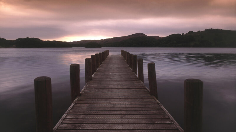 Wooden pier at dusk