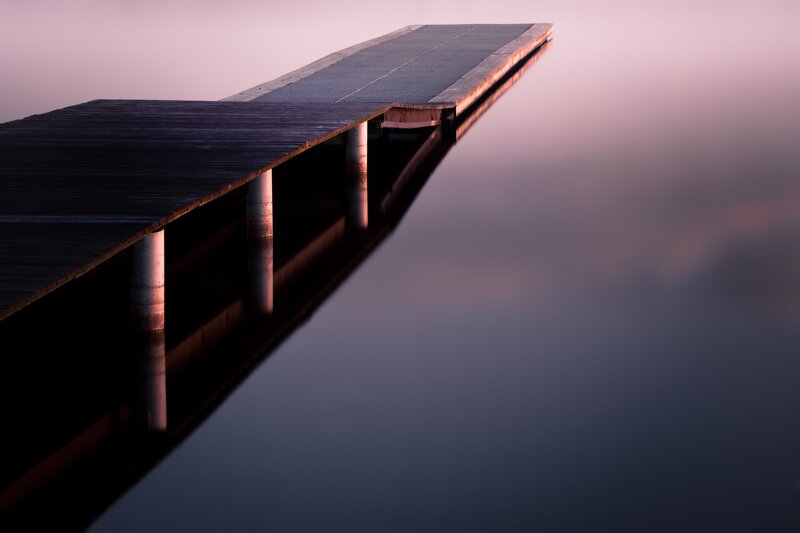 Wooden pier at dusk