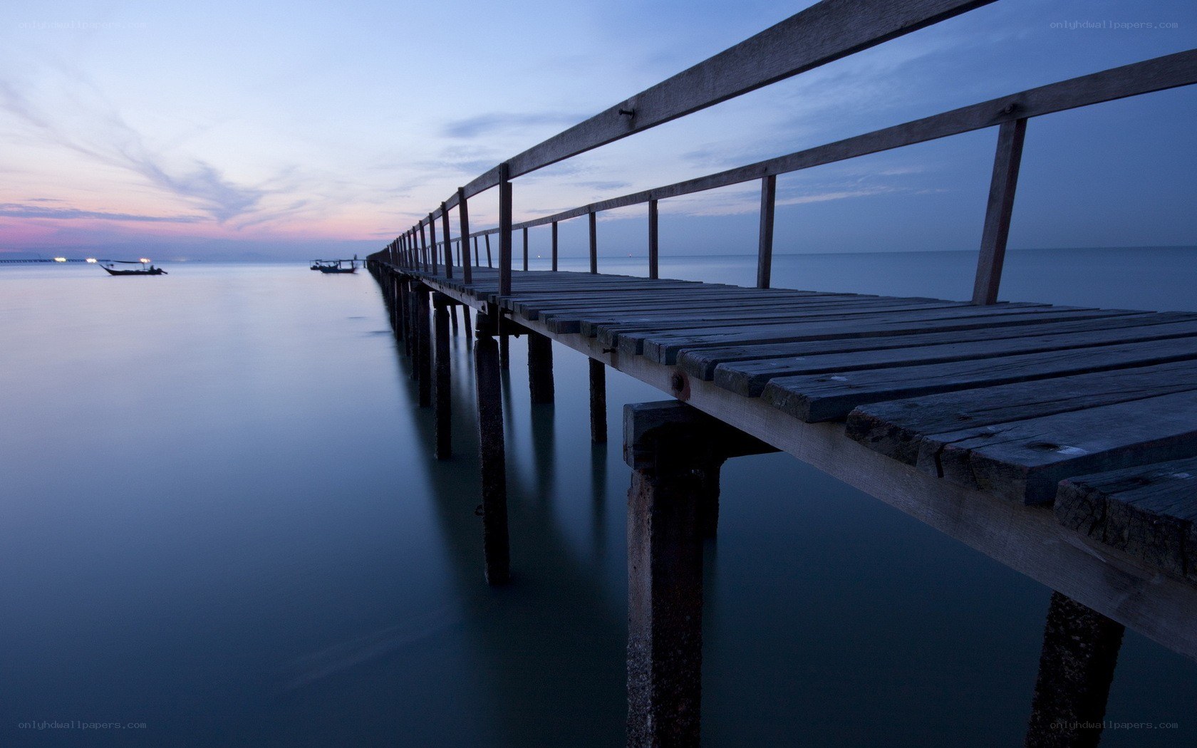 Wooden pier at dusk