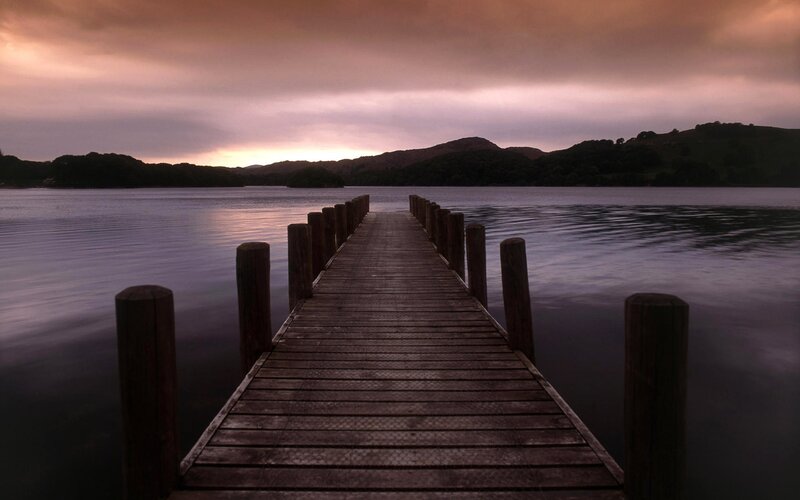 Wooden pier at dusk