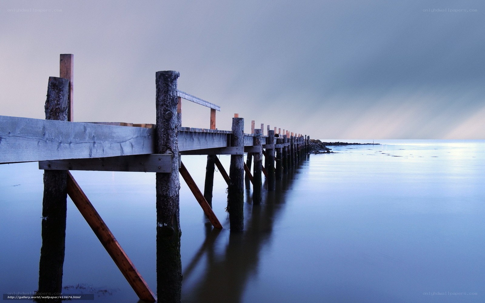 Wooden pier at dusk