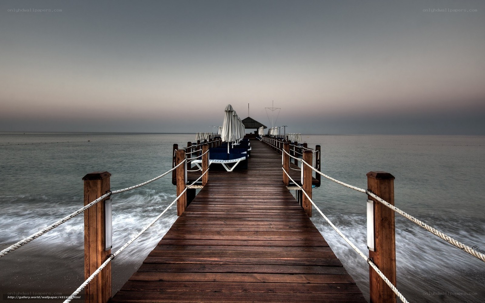 Wooden pier at dusk