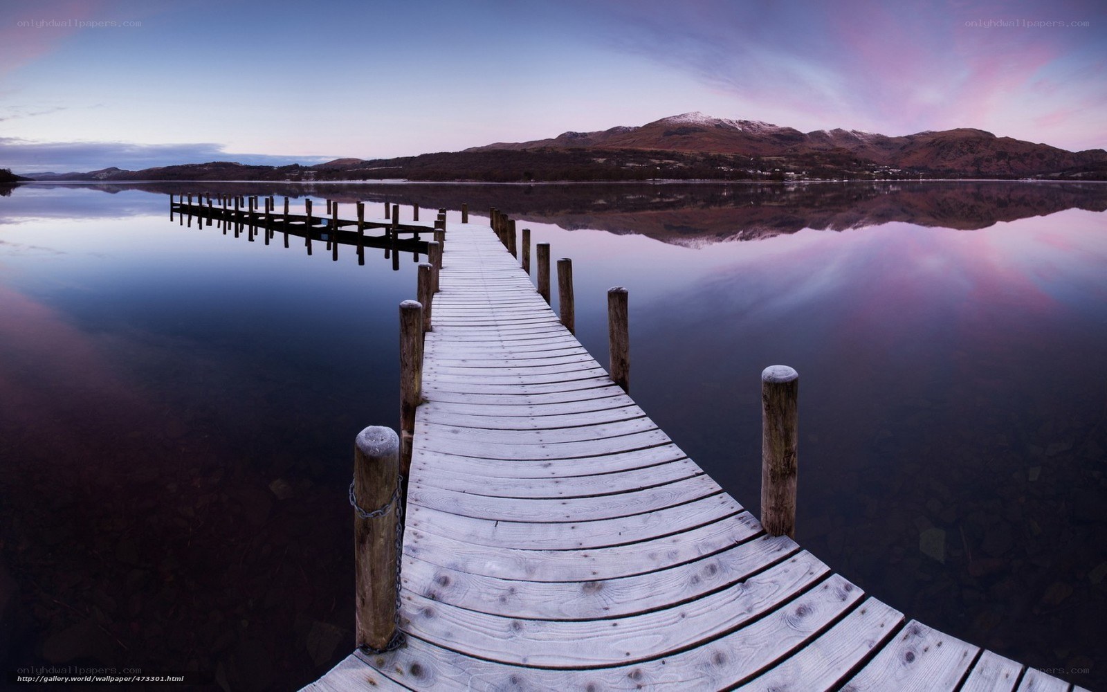 Wooden pier at dusk