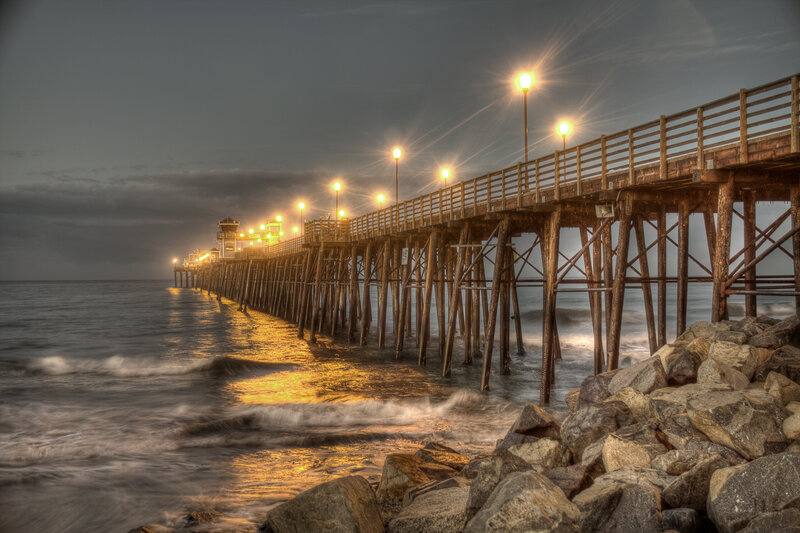 Wooden Pier at Dusk — Gray