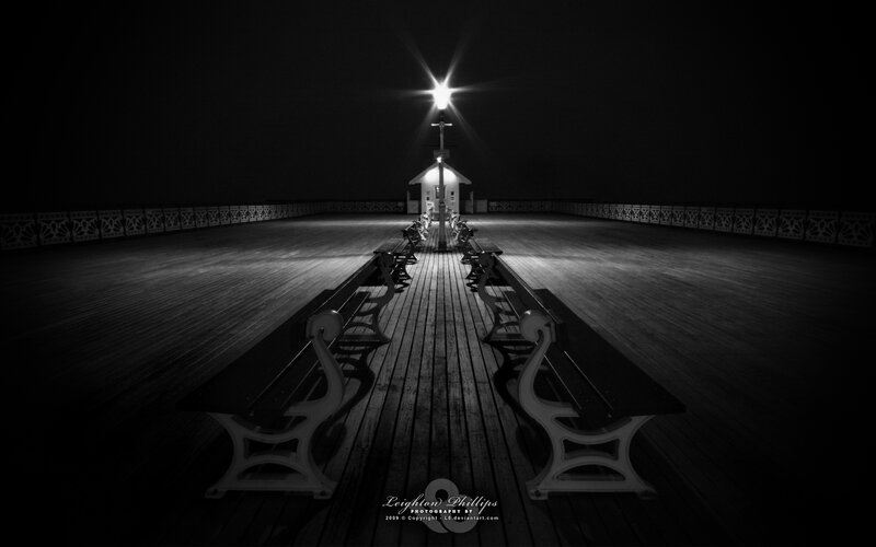 Wooden Pier at Night — Black