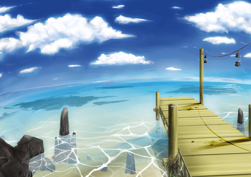 Wooden Pier at Ocean