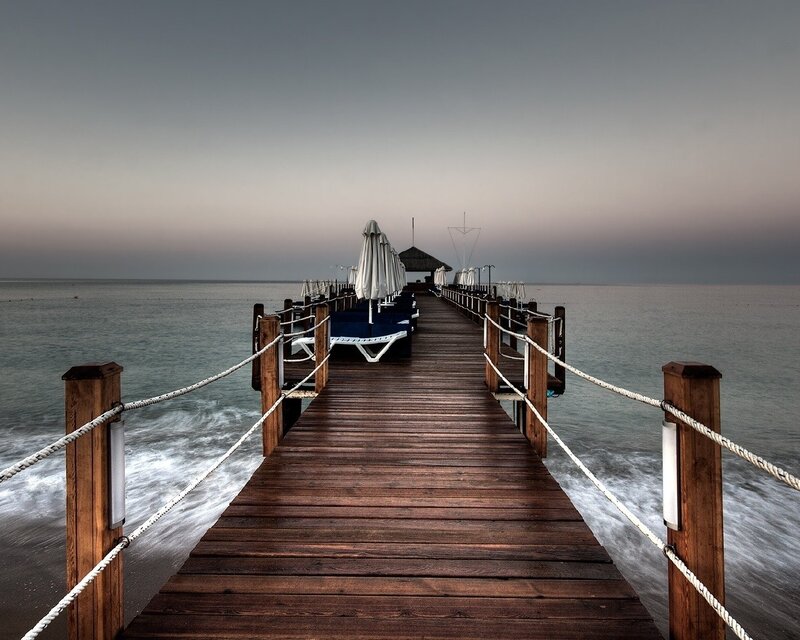 Wooden Pier at Sea — Serene