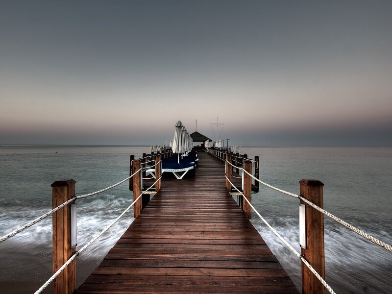 Wooden Pier at Sea — Sunset