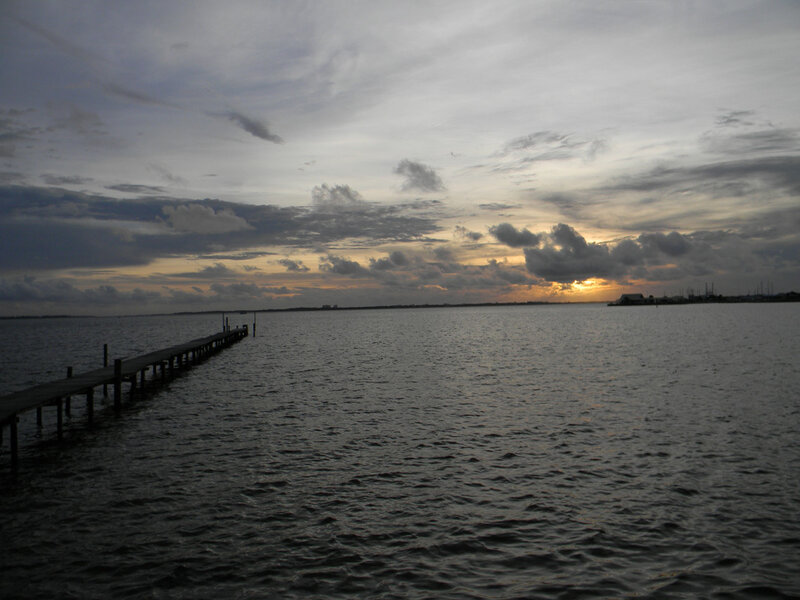 Wooden Pier at Sunset — Gray, Calm