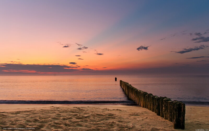 Wooden Pier at Sunset — Orange, Serene, Photograph, Beach