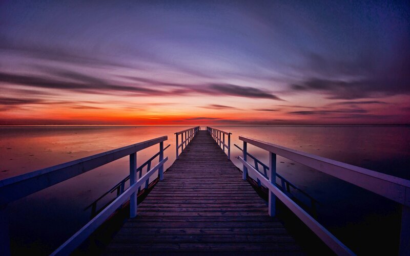 Wooden Pier at Sunset — Sky