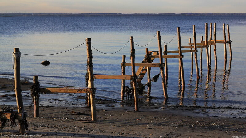 Wooden pier at the water's edge