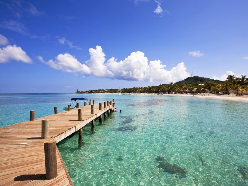 Wooden pier at tropical beach