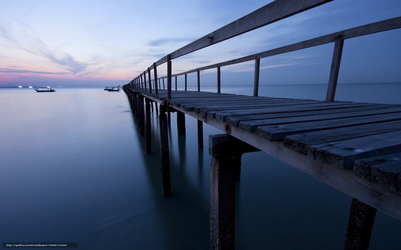 Wooden pier at twilight