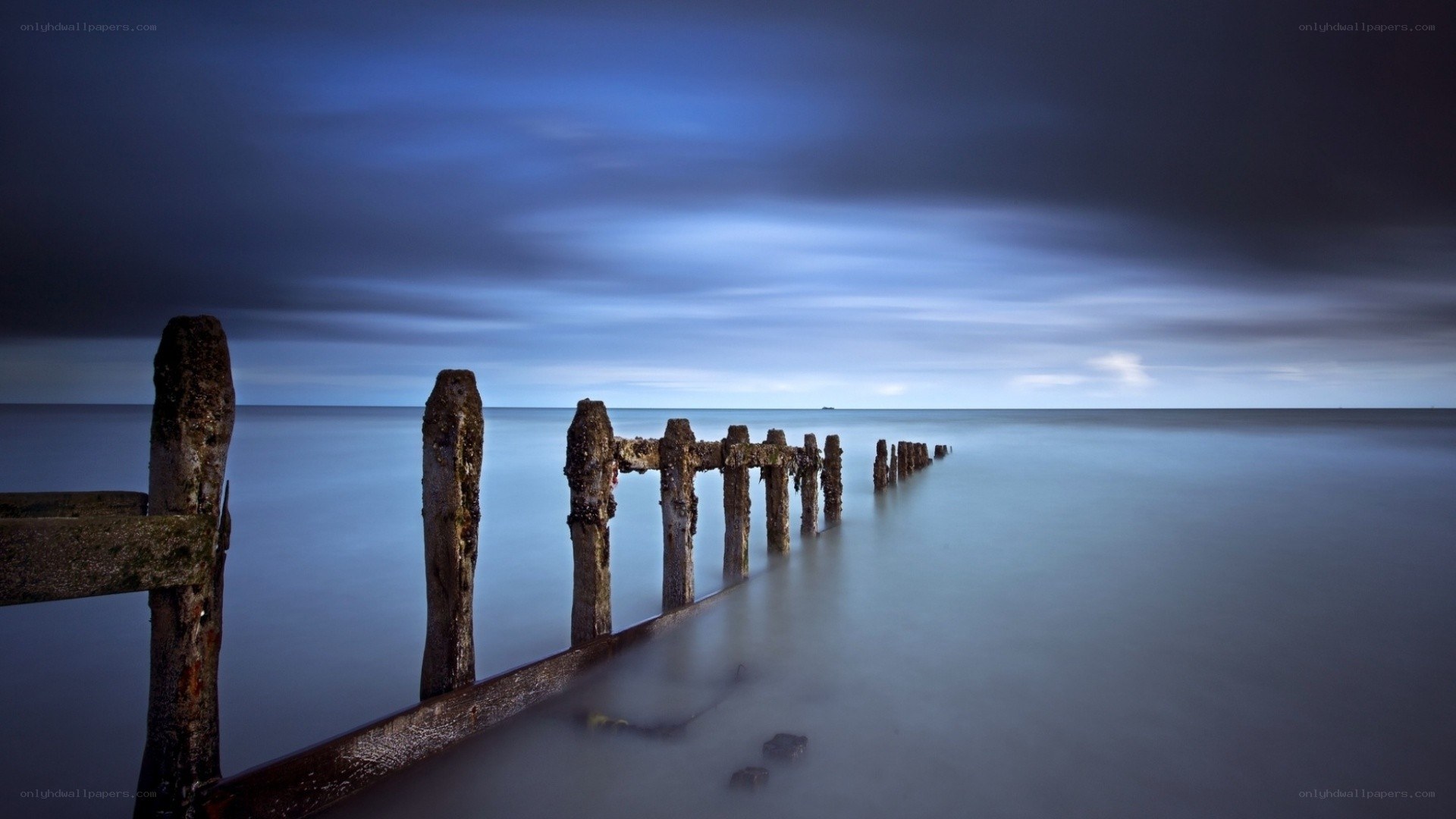 Wooden pier at twilight