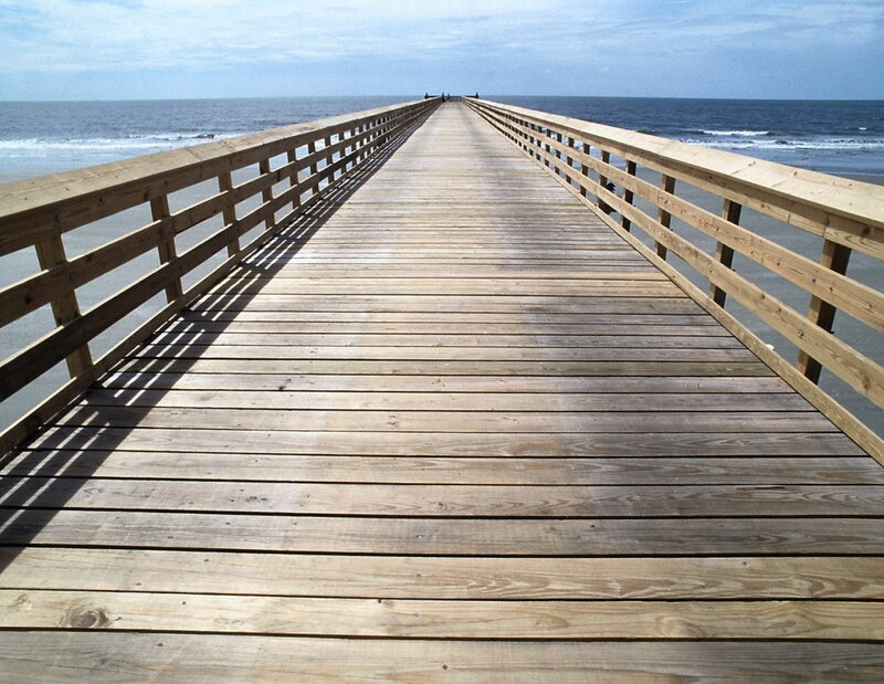 Wooden pier extending into the ocean