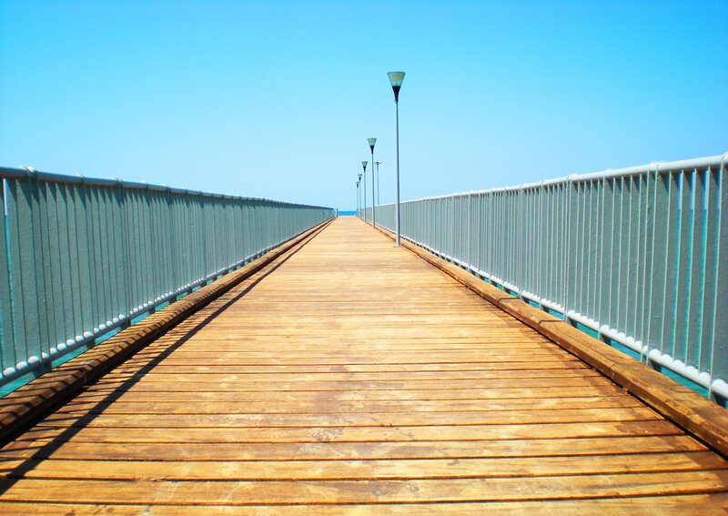 Wooden pier extending into the sea