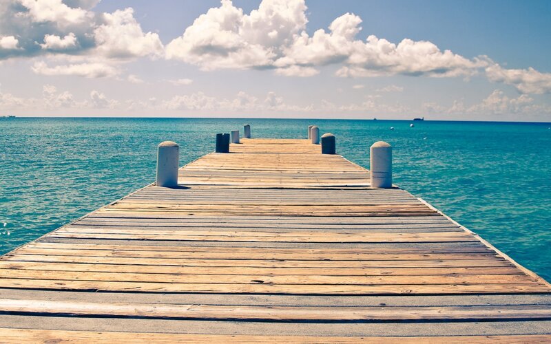 Wooden pier extending into the sea