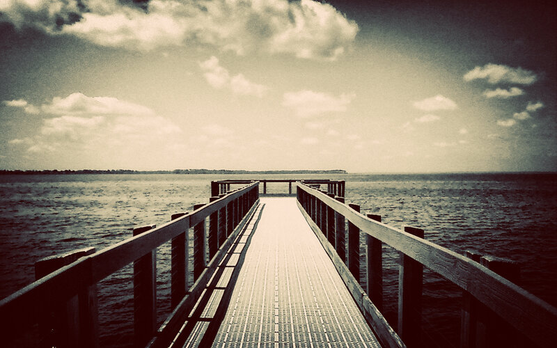 Wooden pier extending into the sea