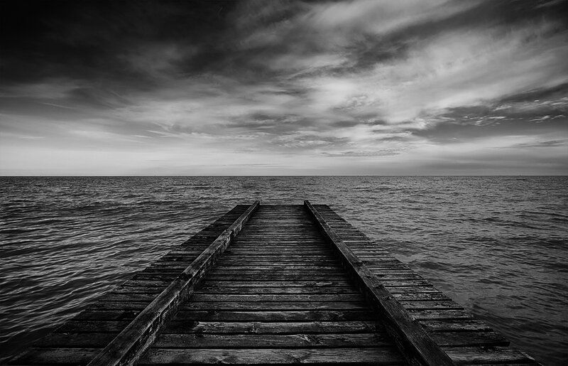 Wooden pier extending into the sea
