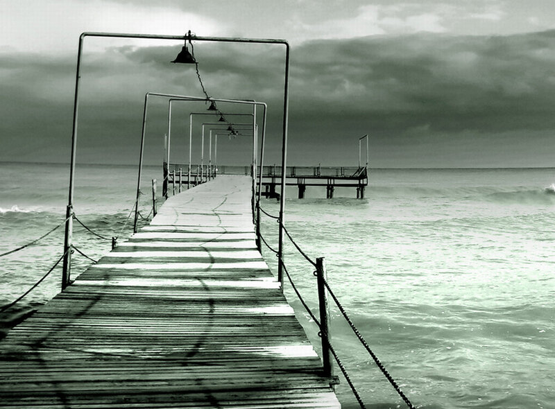 Wooden pier extending into the sea