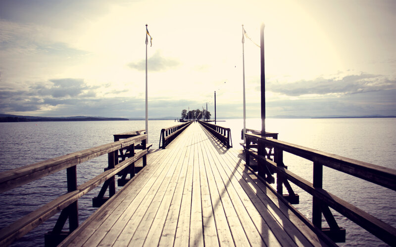 Wooden pier extending into the water