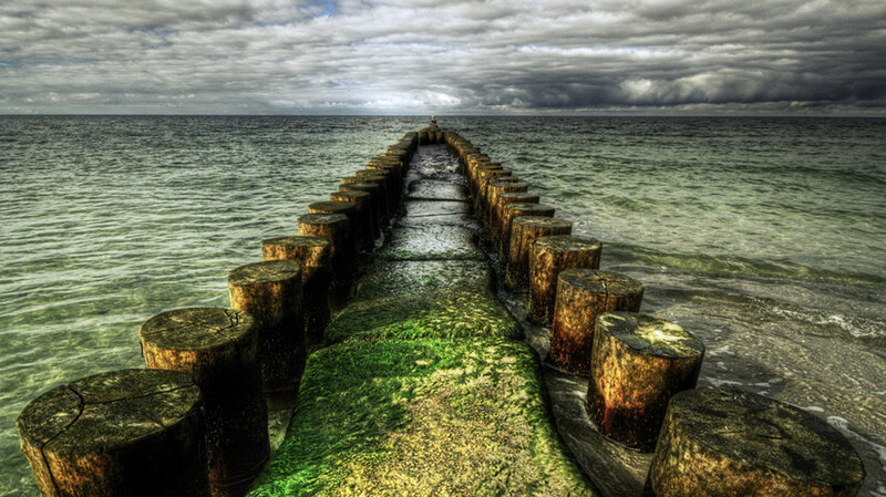 Wooden Pier in Ocean