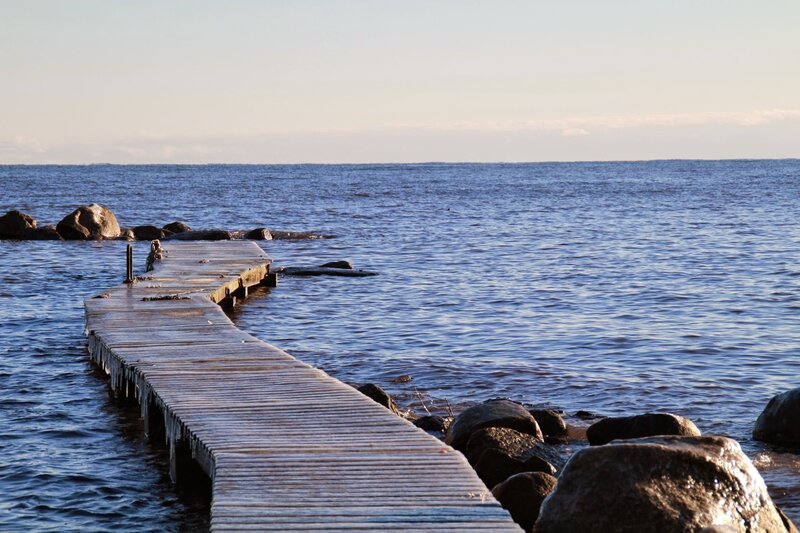 Wooden pier on a calm lake