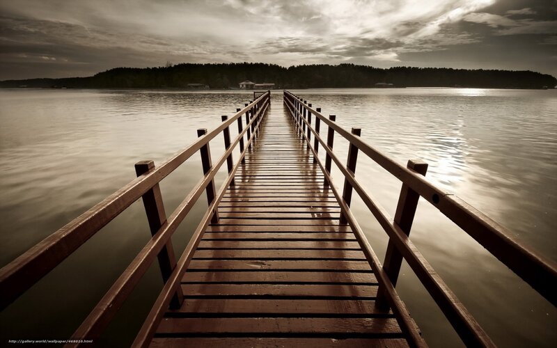 Wooden pier on a calm lake