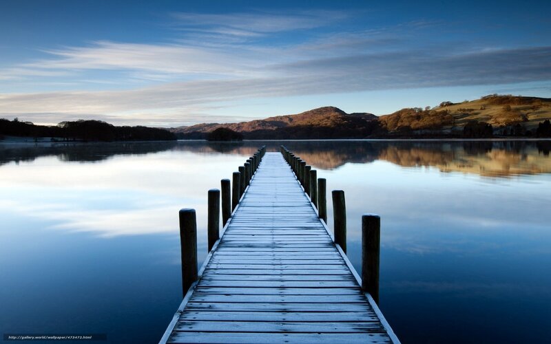 Wooden pier on a calm lake