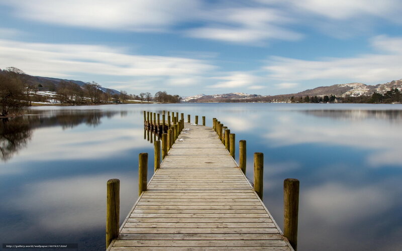 Wooden pier on a calm lake