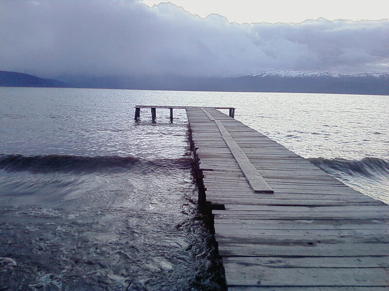 Wooden pier on a lake