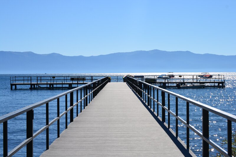 Wooden pier on a sunny day