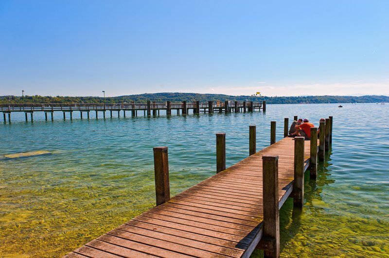 Wooden pier on a sunny day