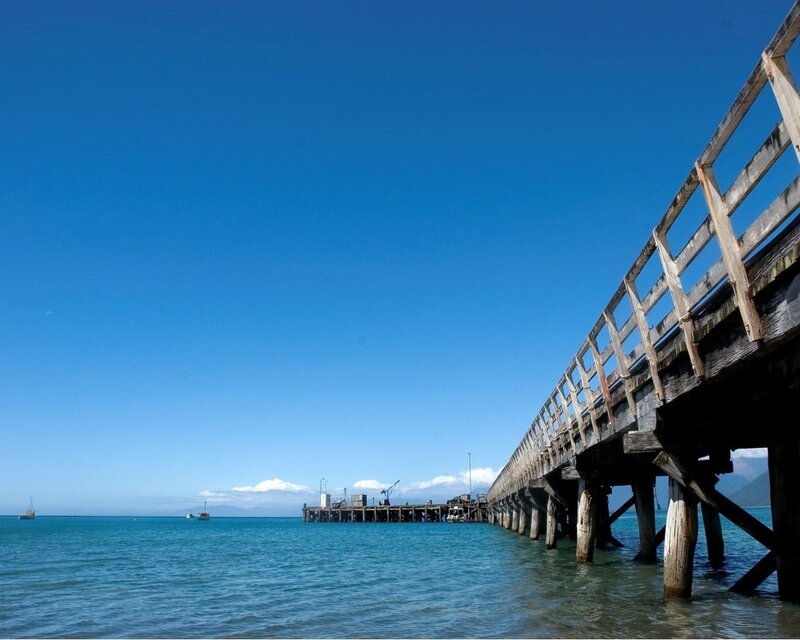Wooden pier on a sunny day