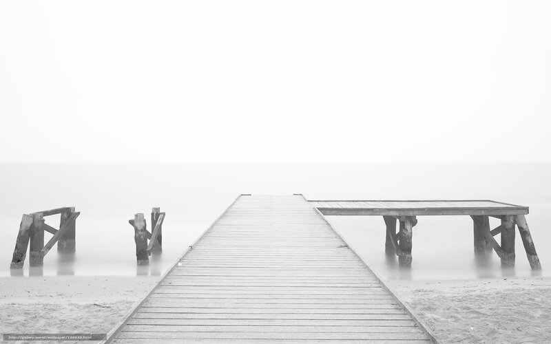 Wooden Pier on Beach — Black