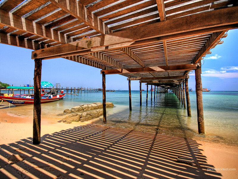 Wooden Pier on Beach — Brown