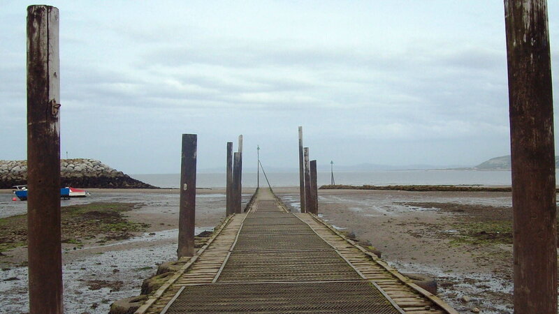 Wooden Pier on Beach — Gray