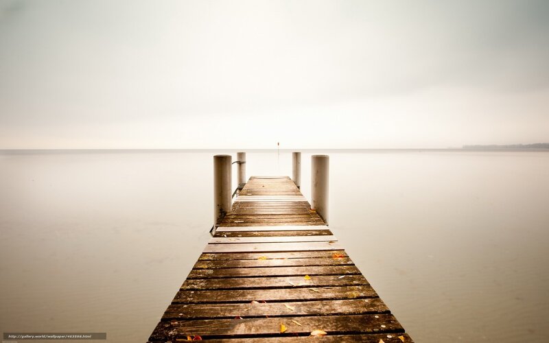 Wooden pier on calm water