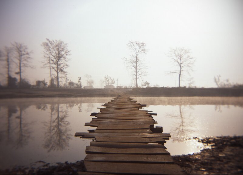 Wooden Pier on Lake — Brown, Serene