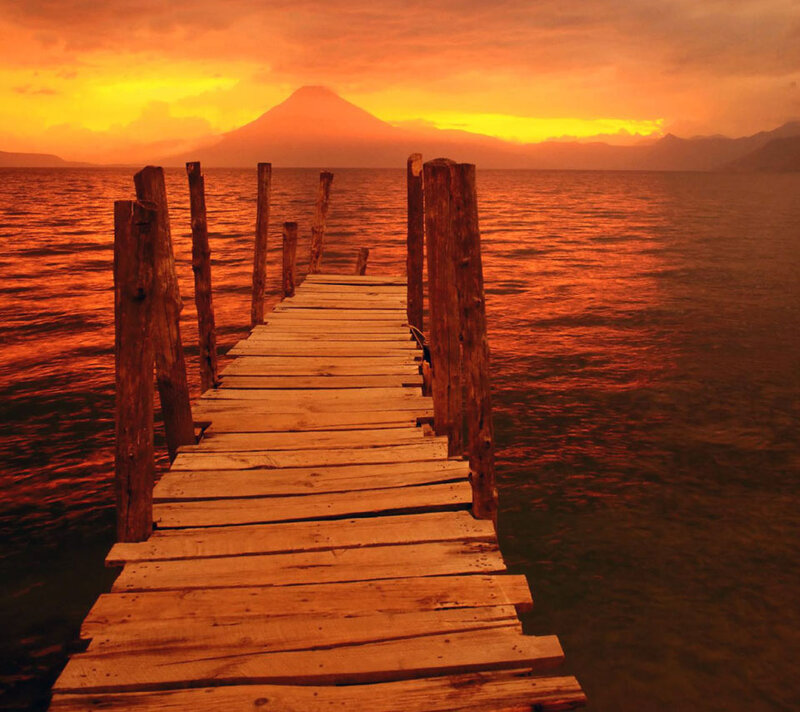 Wooden Pier on Lake — Orange