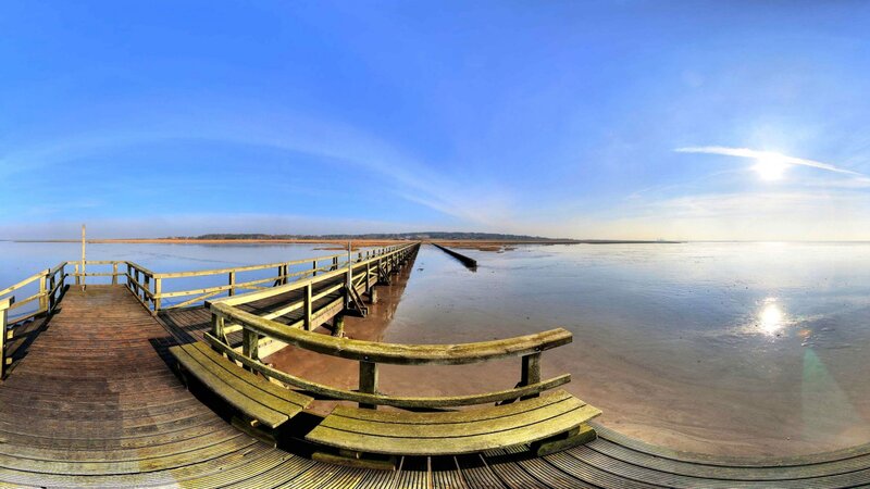 Wooden Pier on Tidal Flats