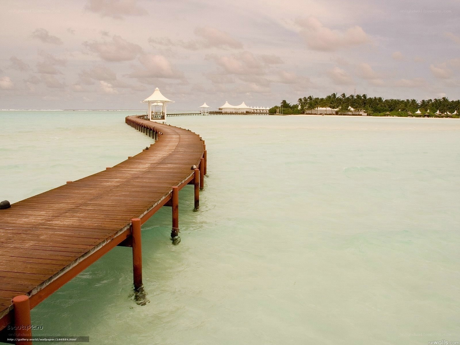 Wooden pier on tropical island
