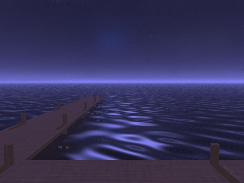 Wooden Pier on Water