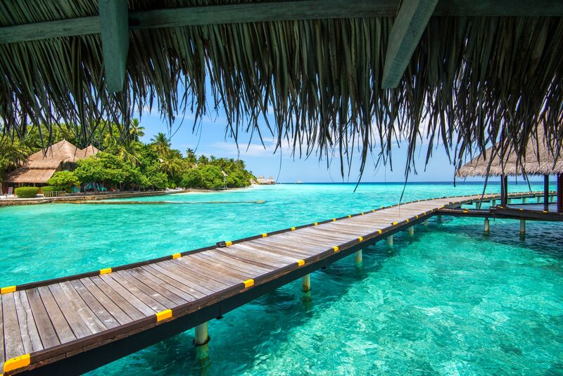 Wooden Pier over Turquoise Water — Serene