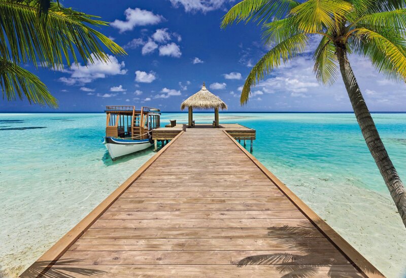 Wooden Pier with Boat