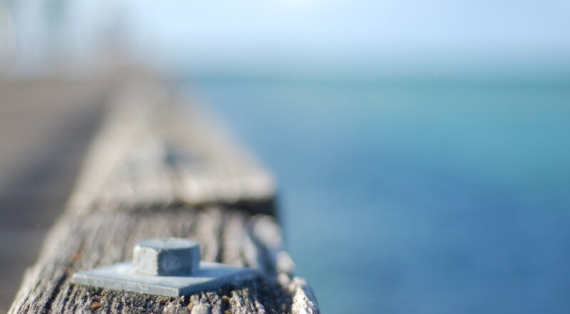 wooden pier with bolt